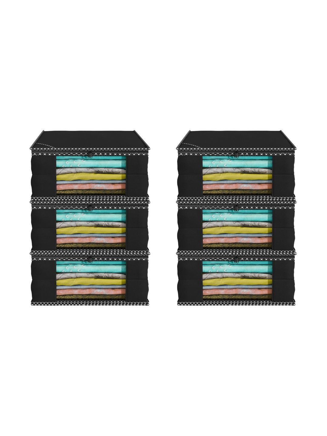 ANKIT INTERNATIONAL Black Set of 6 Reusable Multi-Utility Organisers-picture-44