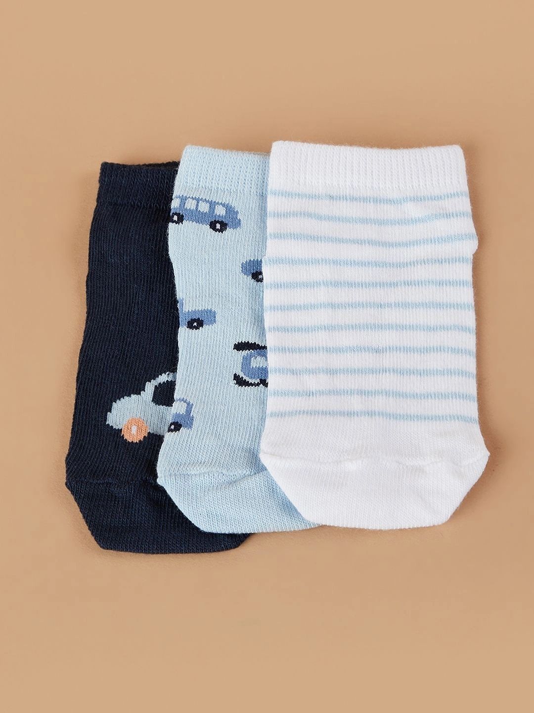 Fame Forever by Lifestyle Boys Pack of 3 Cotton Blend Assorted Patterned Ankle Length Socks-picture-39