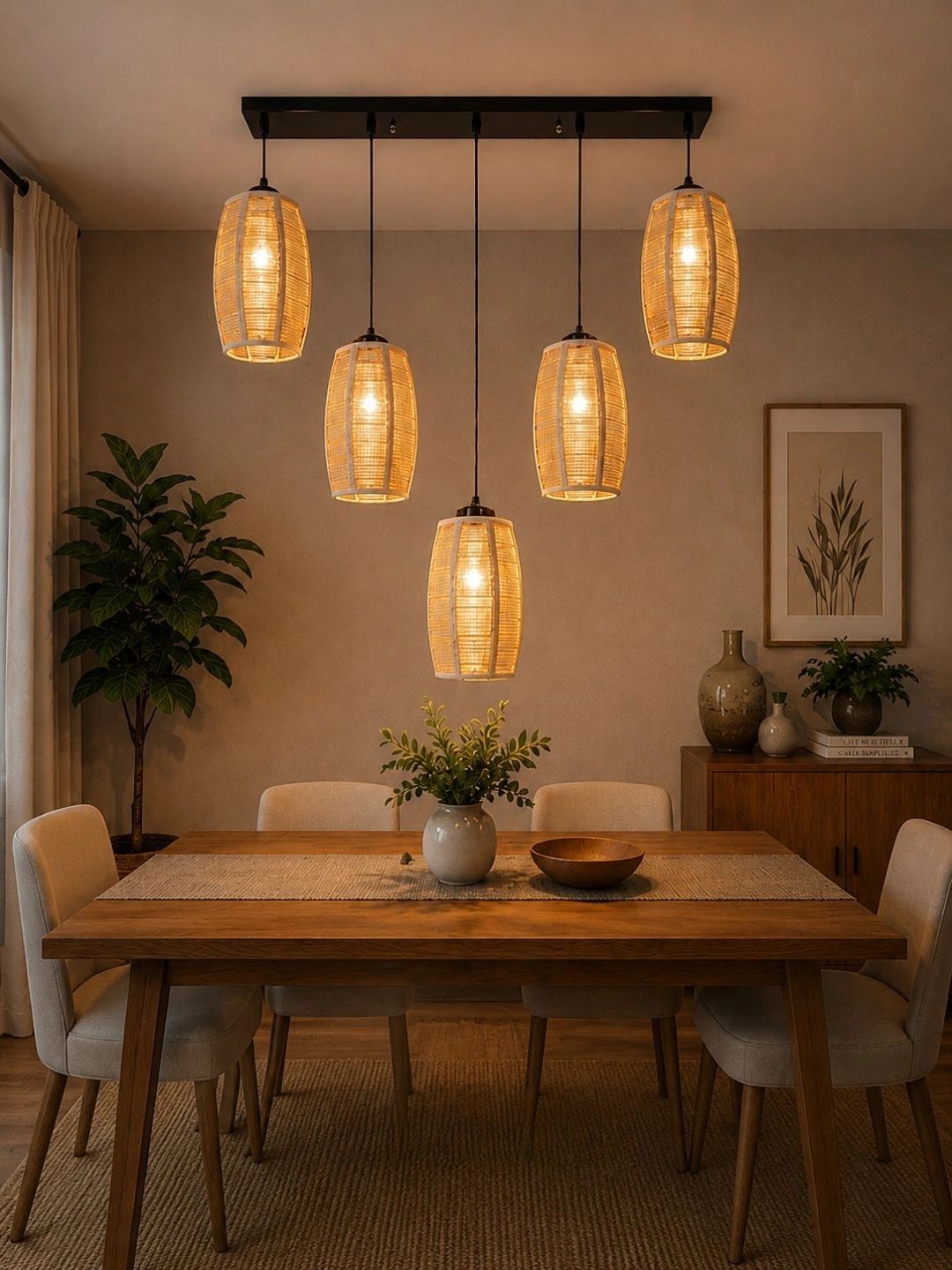 Myntra Elegant Homes Beige Textured Ceiling Lamp-image-42