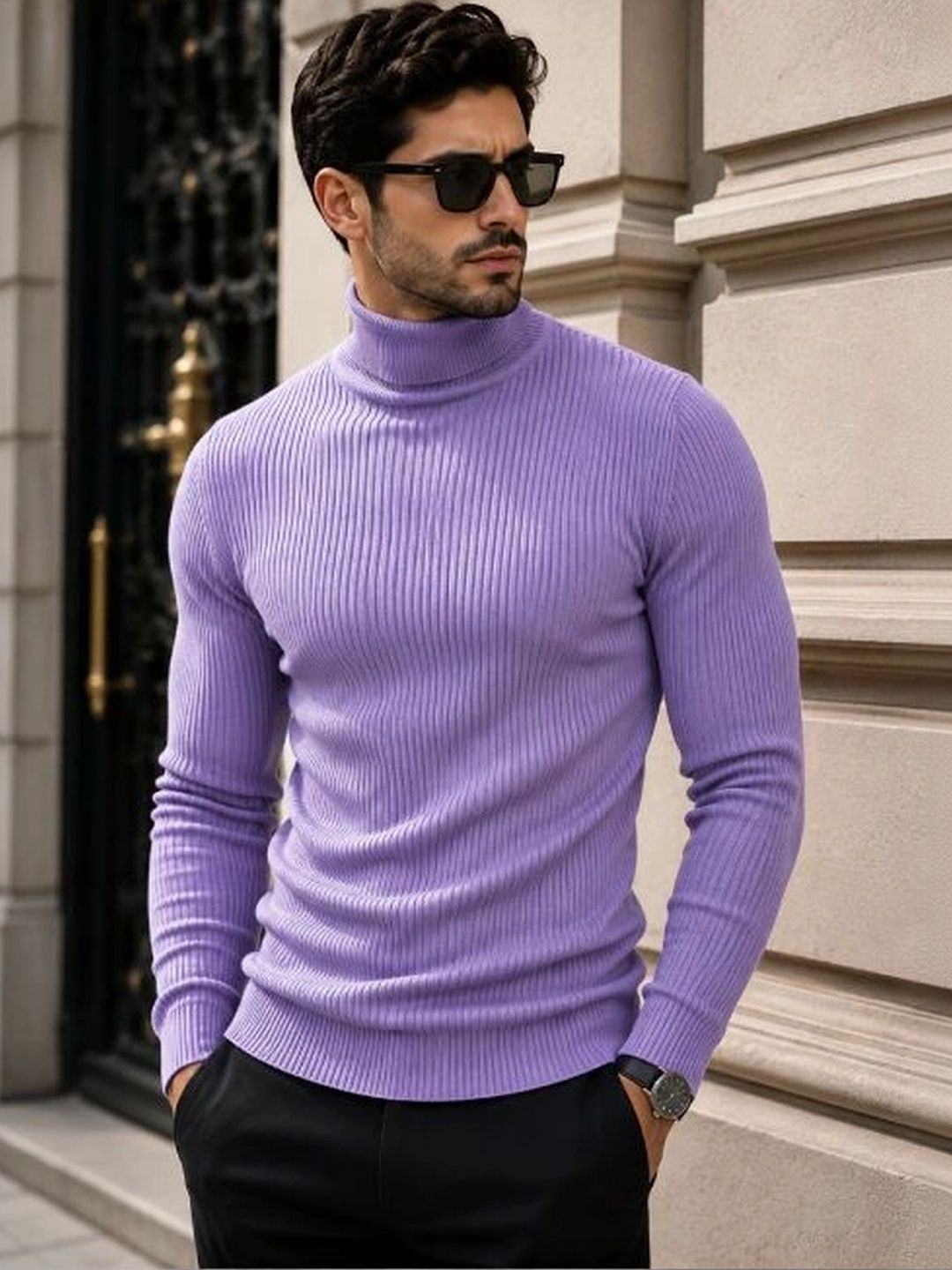 CATBUNNY Men Ribbed Woollen Pullover-picture-38