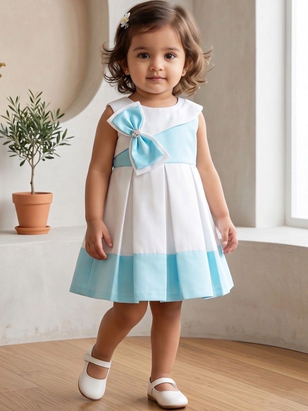 Blabber Colourblocked Applique Satin Fit & Flare Dress-picture-22