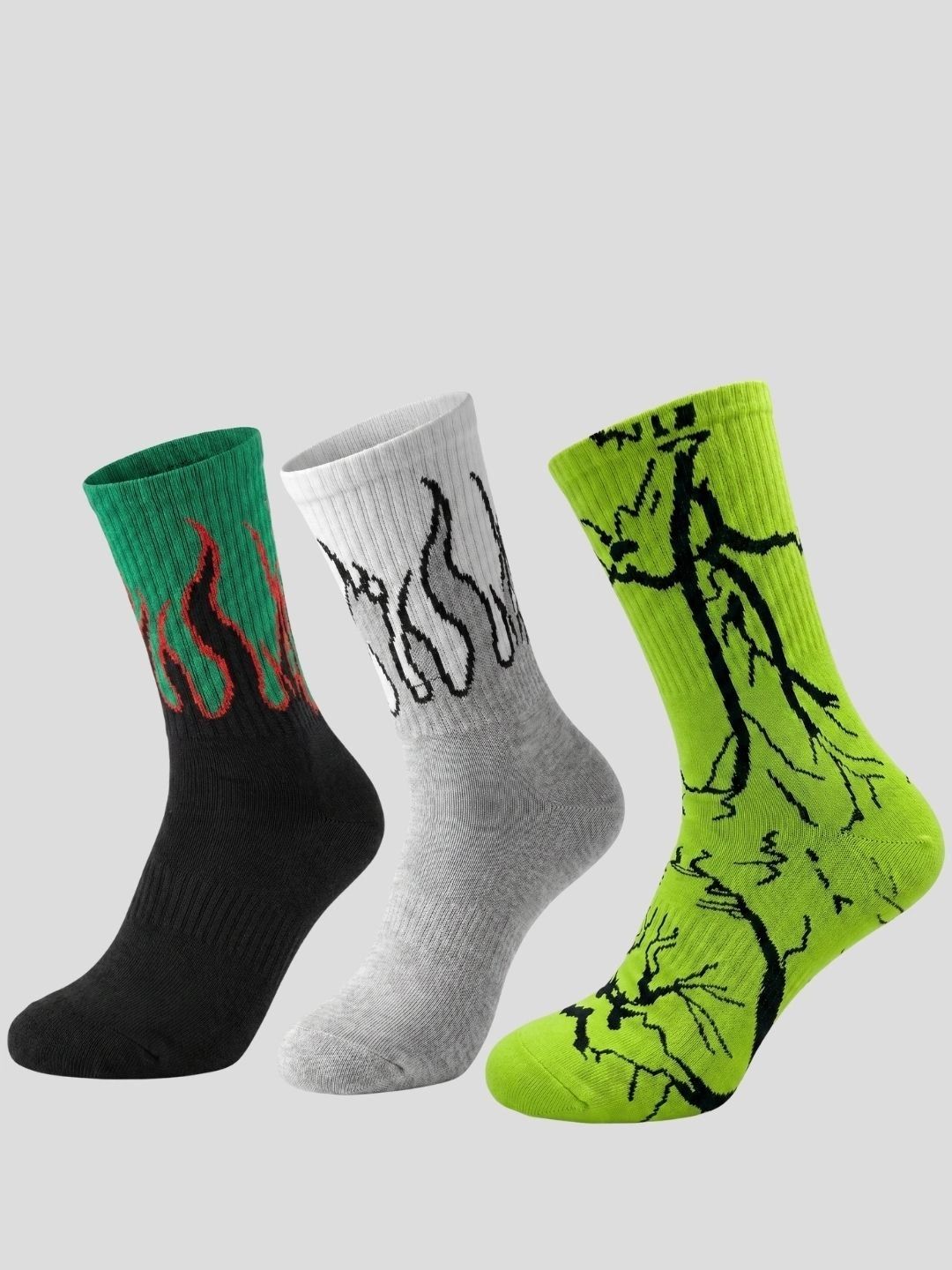 Moda Rapido Men Pack of 3 Cotton Blend Patterned Calf Length Socks-picture-31