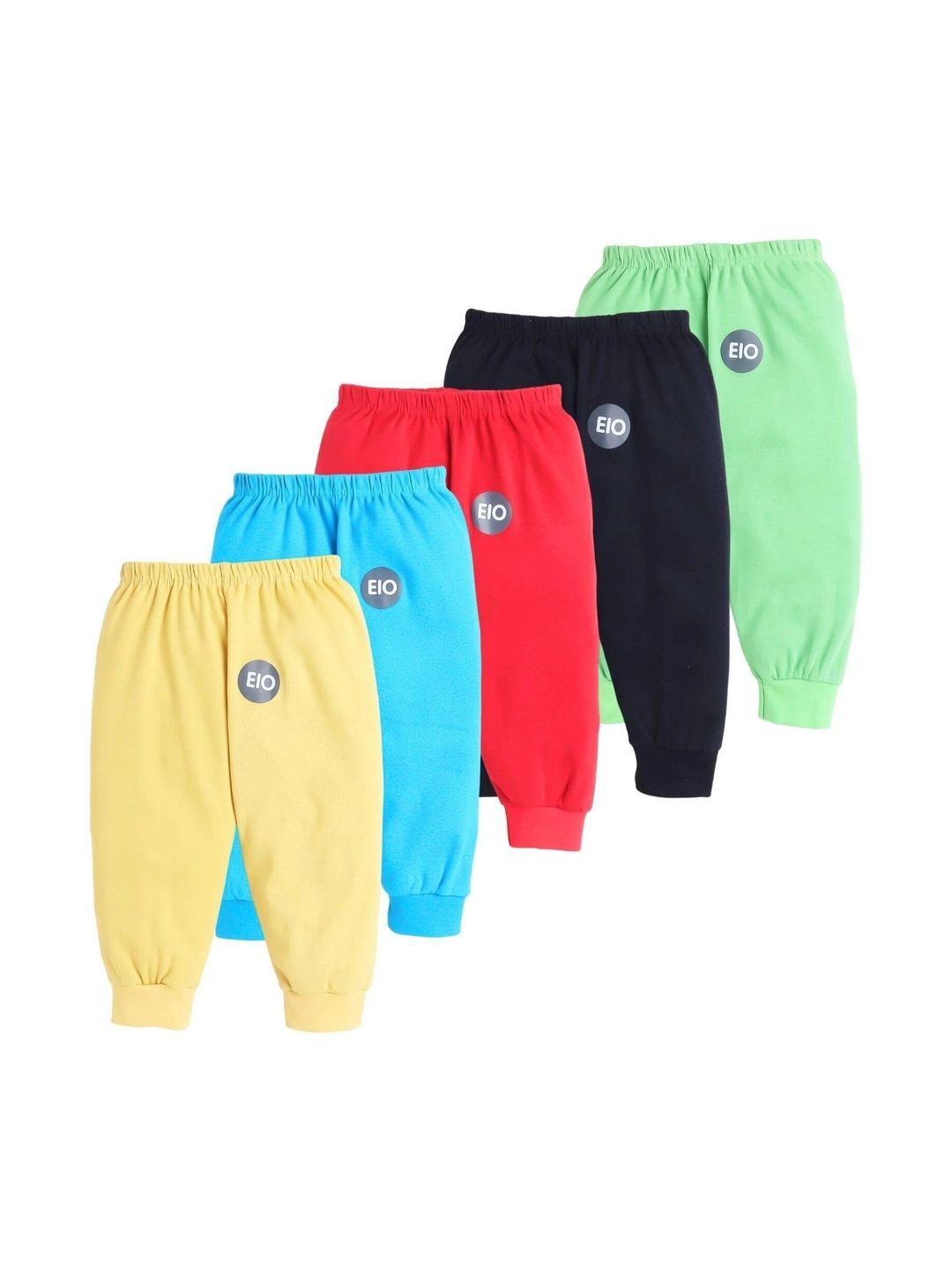EIO Kids Pack Of 5 Printed Cotton Joggers-image-40