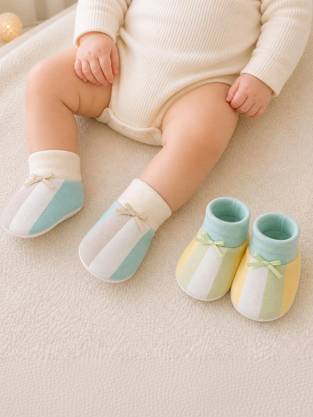 Adhigams Unisex Kids Cotton Booties-picture-12