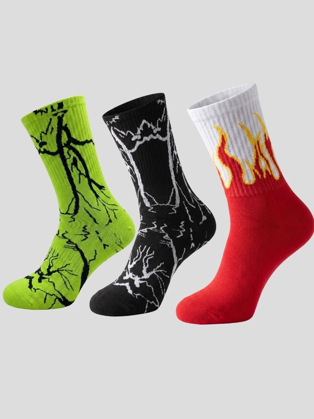 Moda Rapido Men Pack of 3 Cotton Blend Patterned Calf Length Socks-picture-56