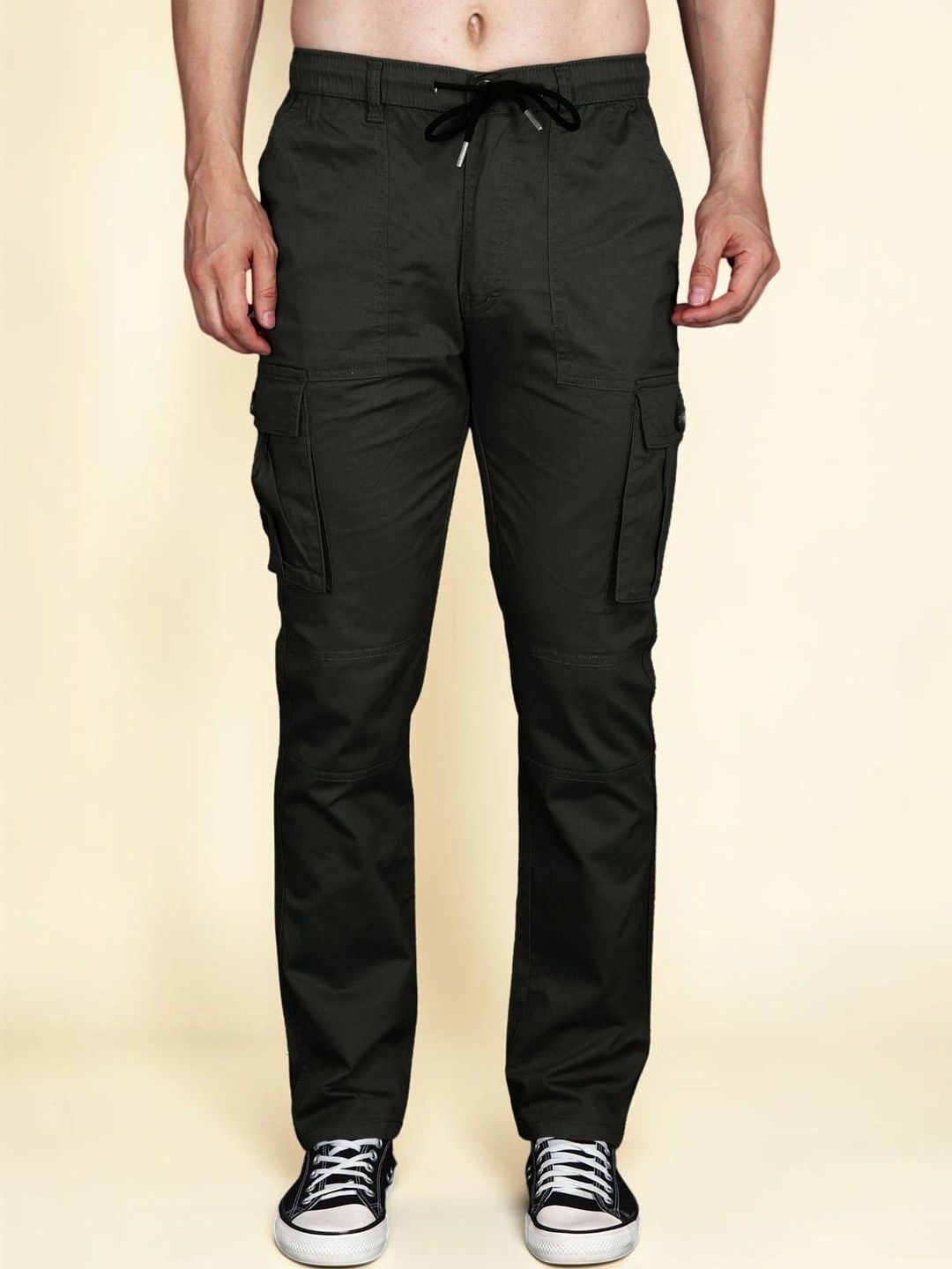 Mast & Harbour Men Relaxed Straight Leg Easy Wash Cargos Trousers-picture-34