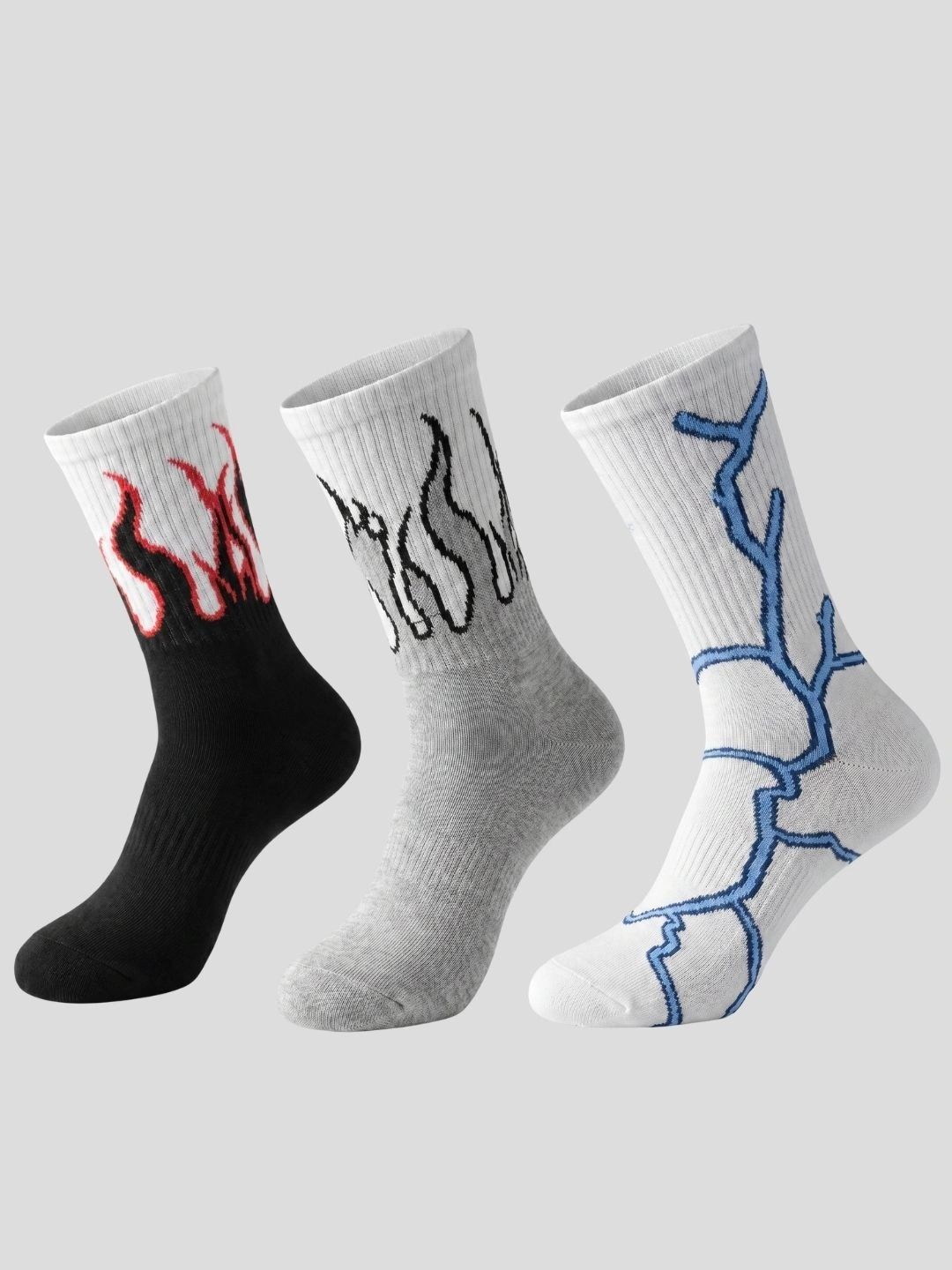 Moda Rapido Men Pack of 3 Cotton Blend Patterned Above Ankle Socks-picture-13