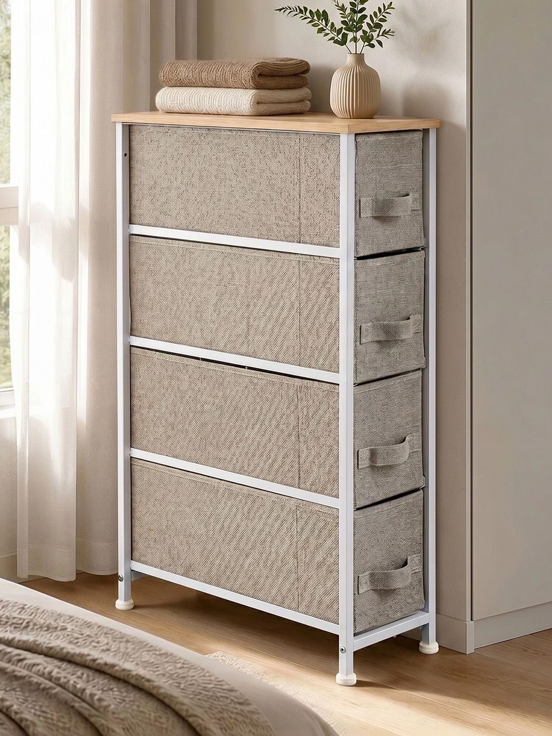 Home Centre Beige 4 piece Textured Polypropylene-picture-33