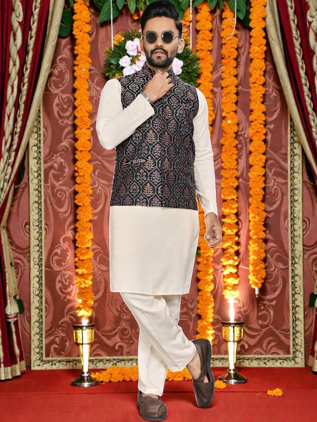 WELL TEX Men Regular Pure Cotton Kurta with Pyjamas-picture-15