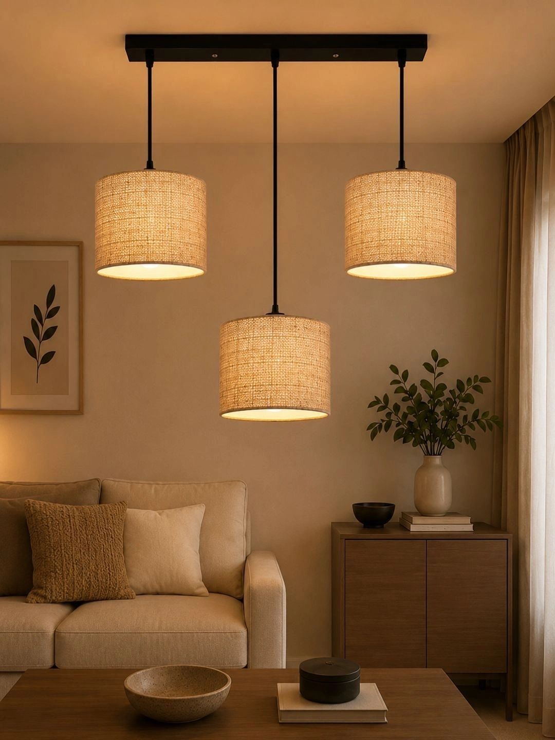Myntra Elegant Homes Beige Textured Contemporary Ceiling Lamp-image-46