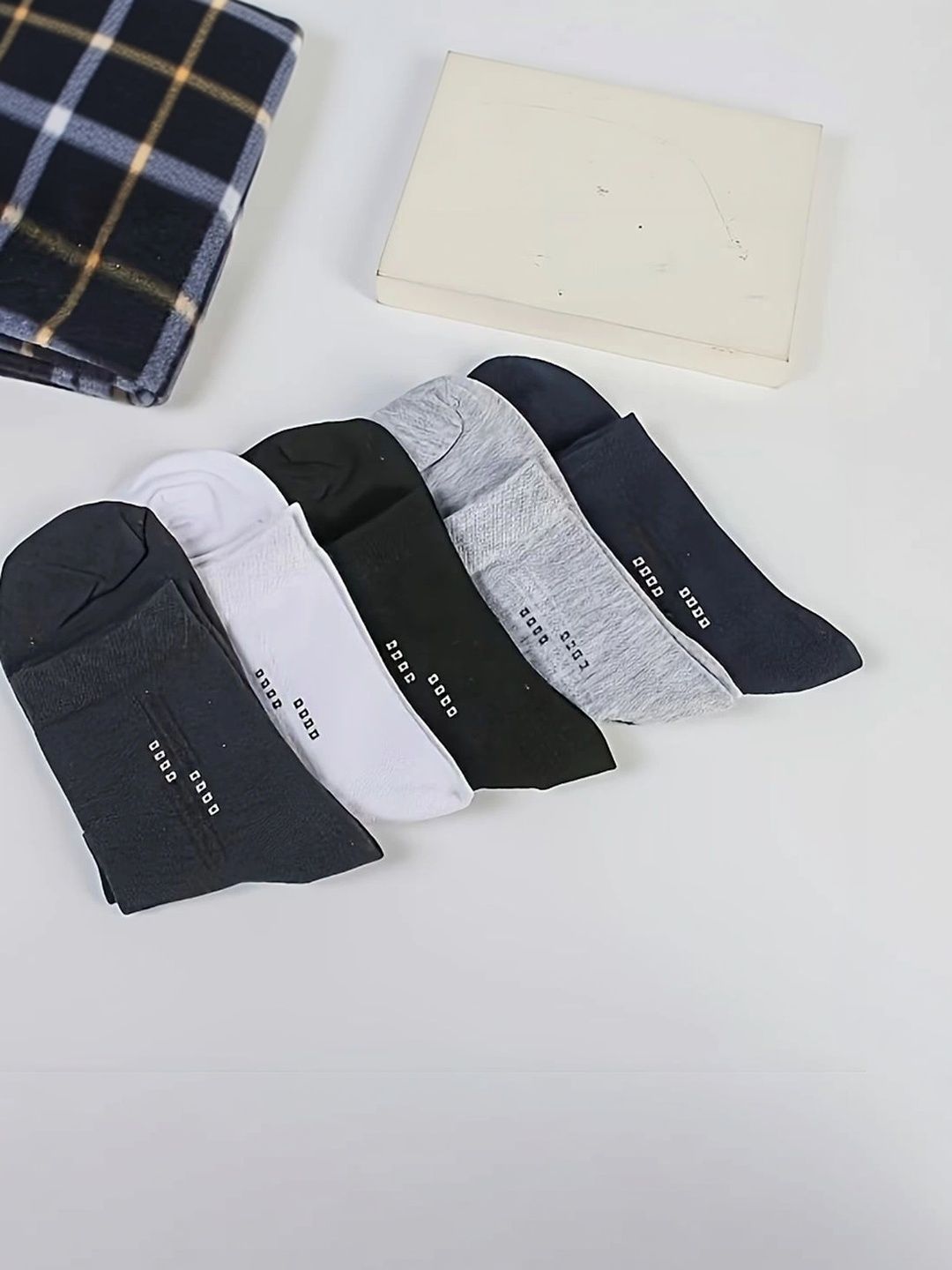 BEAR&BEYOND Men Pack of 5 Cotton Assorted Above Ankle Socks-picture-46