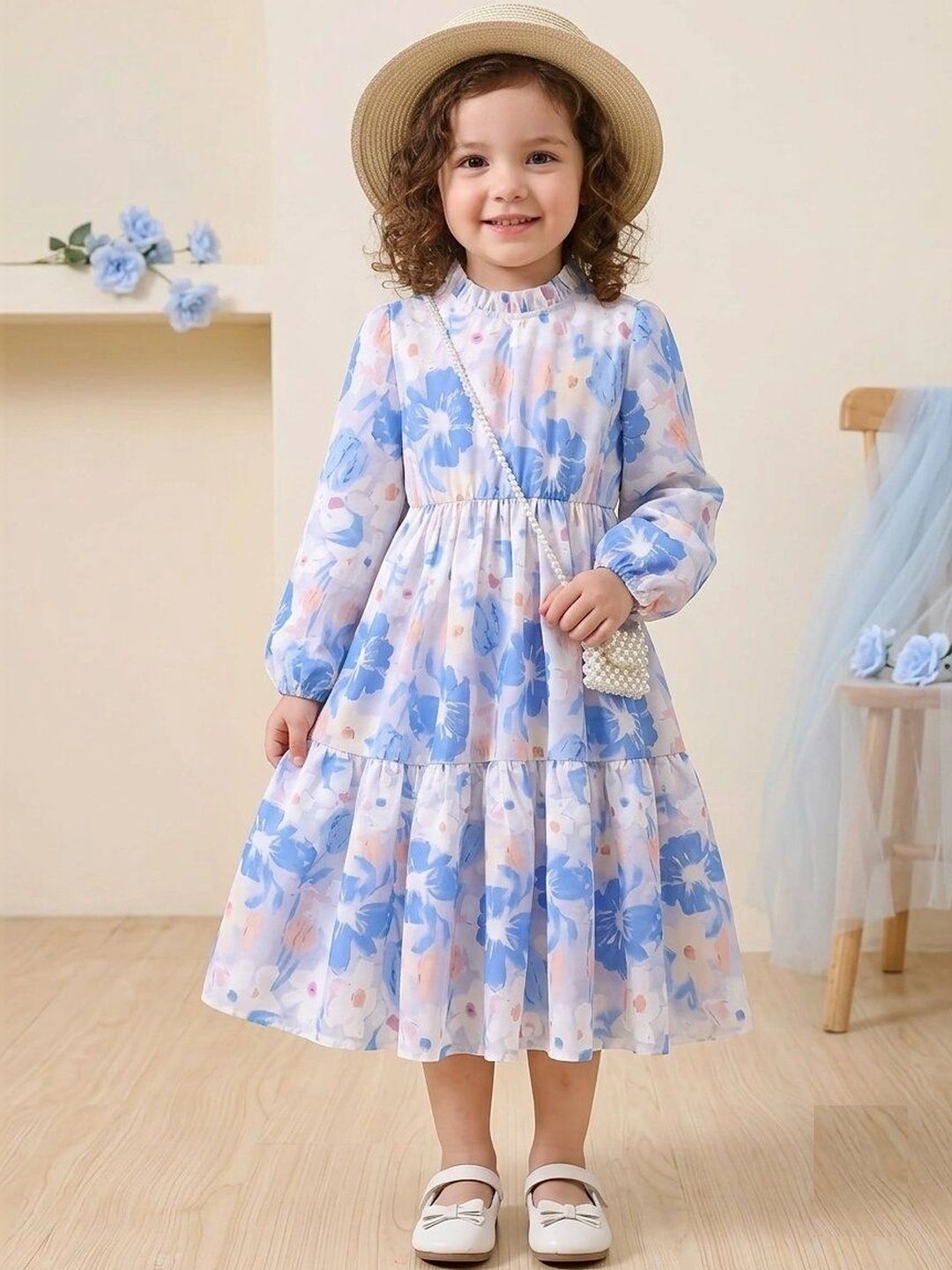 Pixel Punk Floral Print A-Line Dress-picture-15