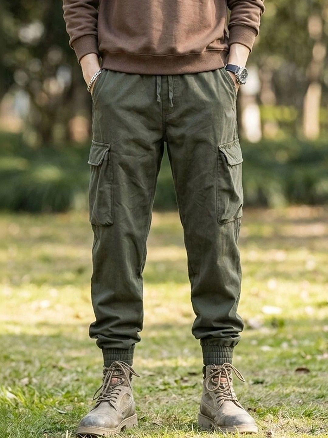 Suo Men Easy Wash Cargos Trousers-picture-38