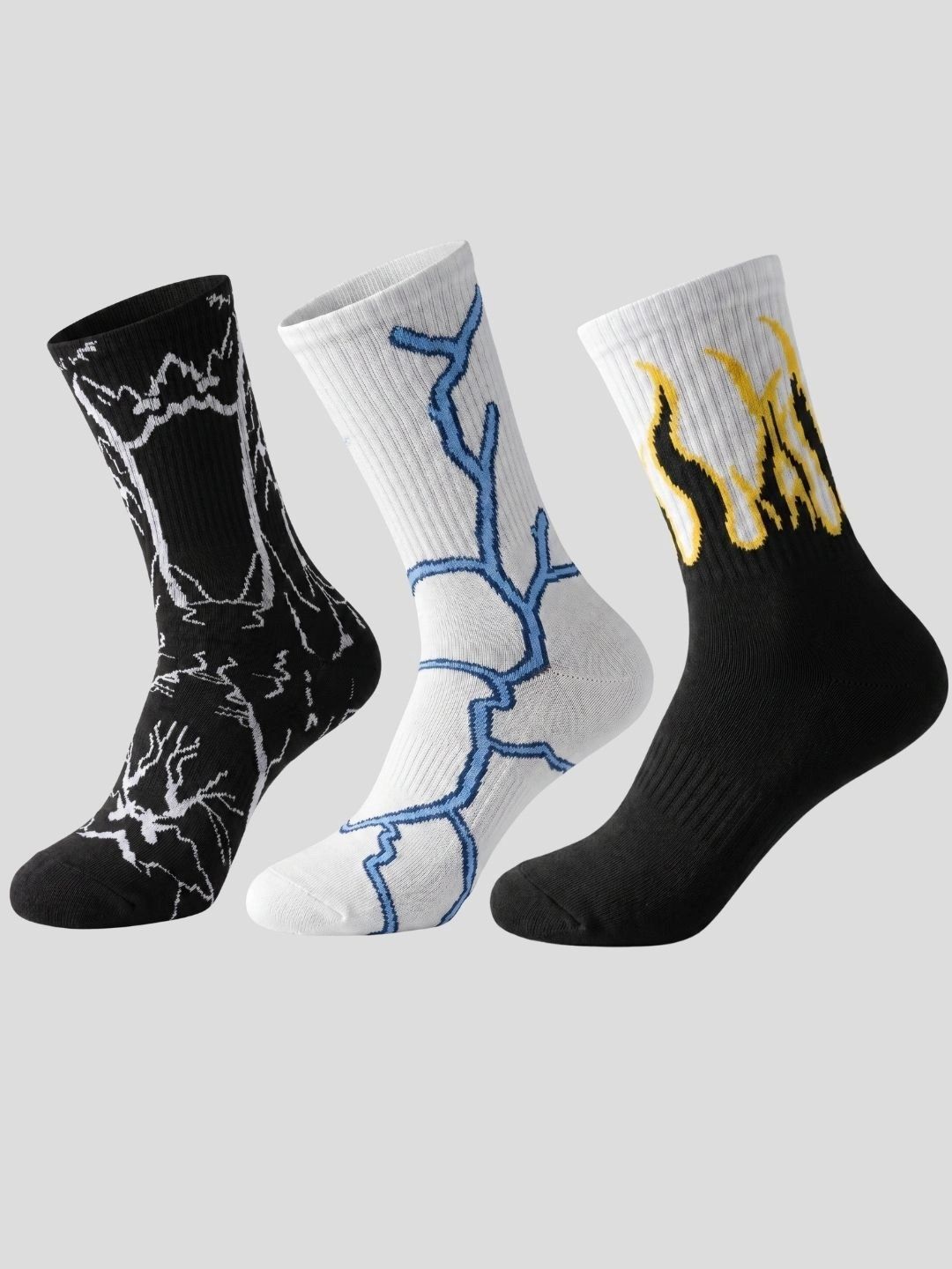 Moda Rapido Men Pack of 3 Cotton Blend Patterned Above Ankle Socks-picture-36