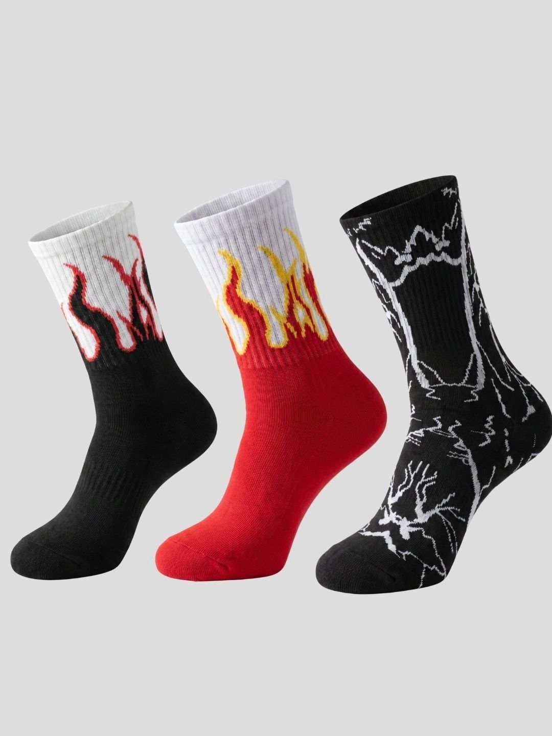 Moda Rapido Men Pack of 3 Cotton Blend Patterned Calf Length Socks-picture-14