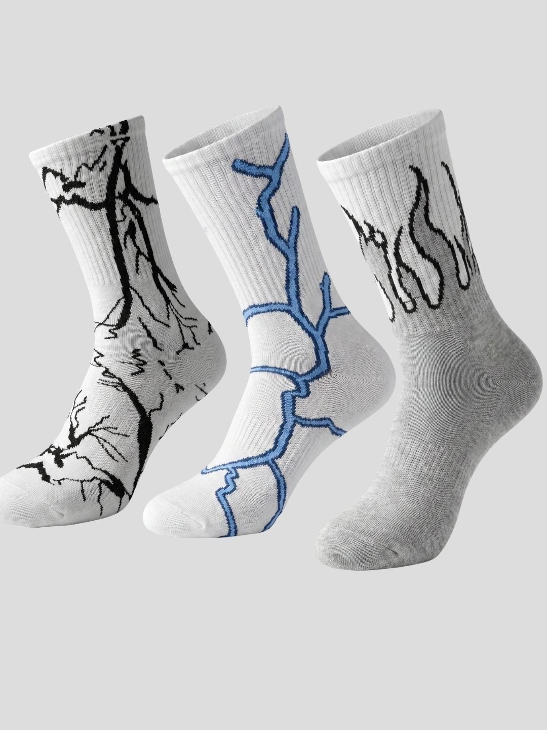 Moda Rapido Men Pack of 3 Cotton Blend Patterned Above Ankle Socks-picture-36
