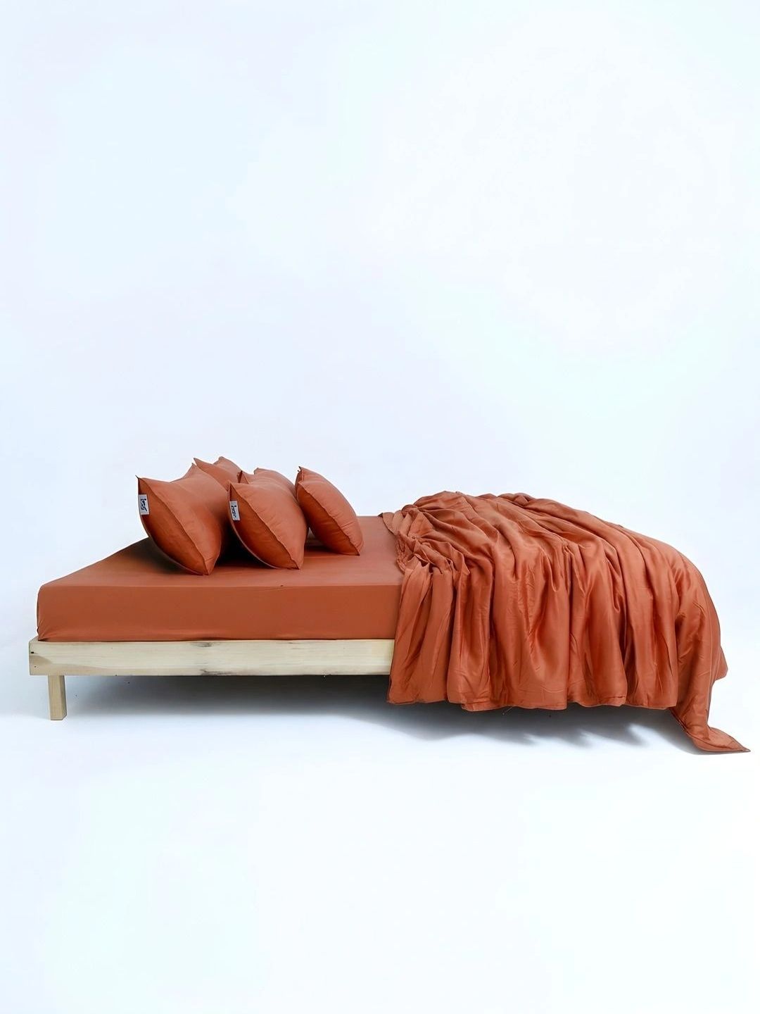 Zarf Rust Solid Egyptian Cotton 6 Piece Single Superfine Bedding Set-picture-24