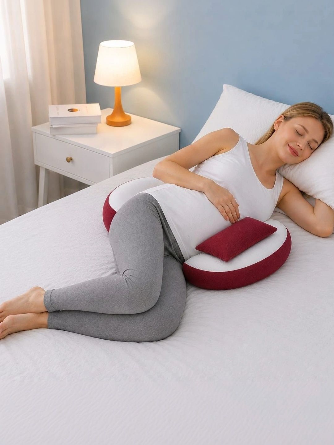 VRINDAKUL Grey Polyester Maternity Pillow-picture-14