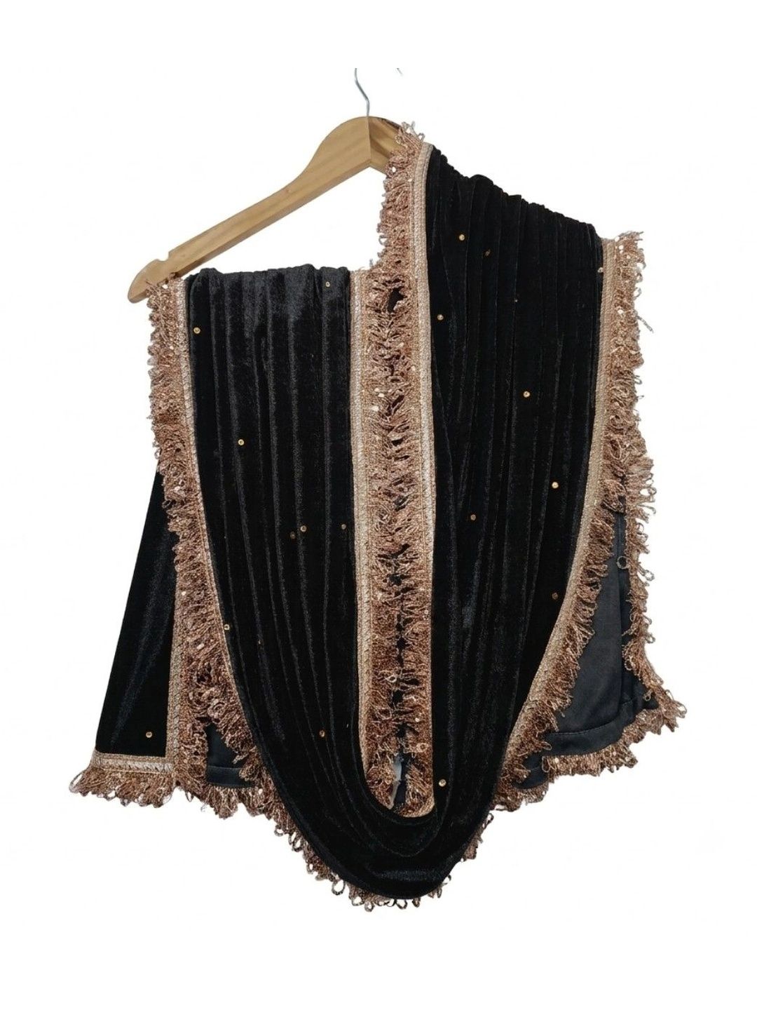GLOBAL DRESS Velvet Blend Dupatta with Sequinned-picture-24