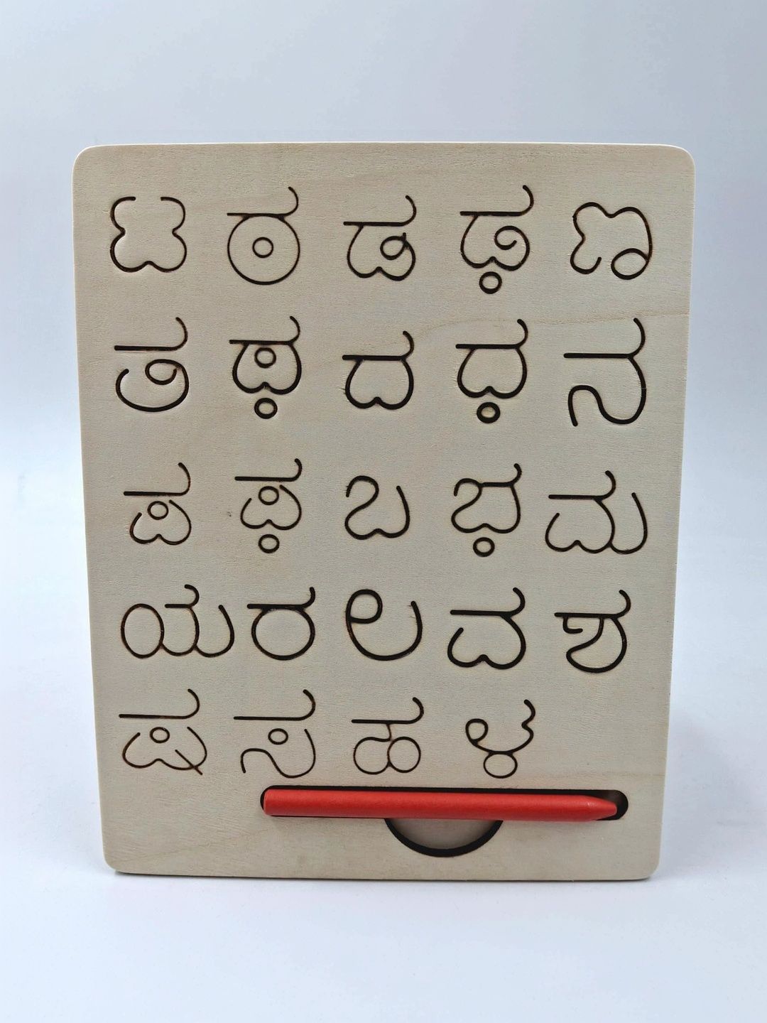 Little Mind Kids Wooden Kannada Letters Tracing Board-image-4