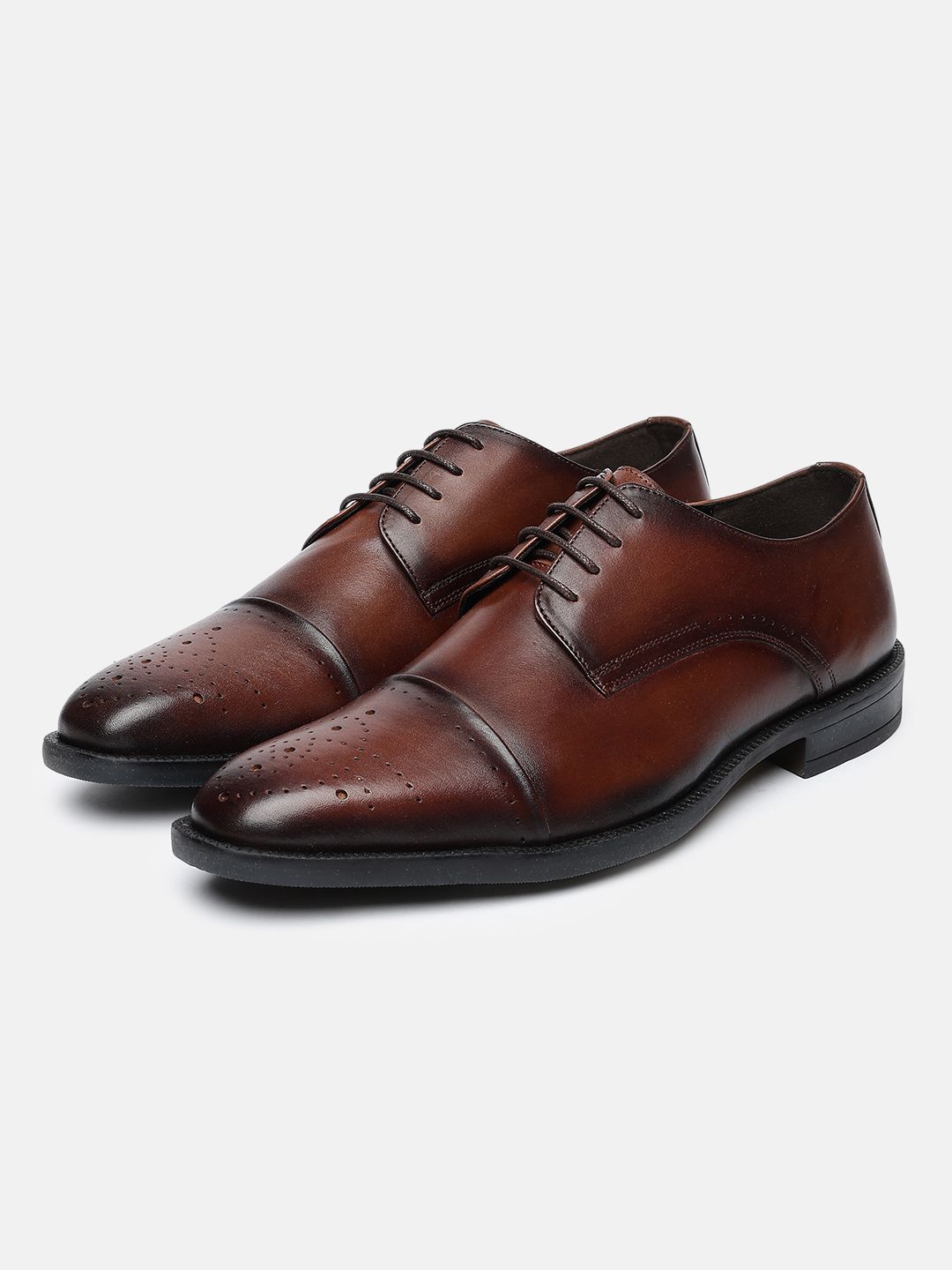 Kenneth Cole Men Textured Leather Pointed Toe Lace-Ups Derbys Formal Shoes-picture-14