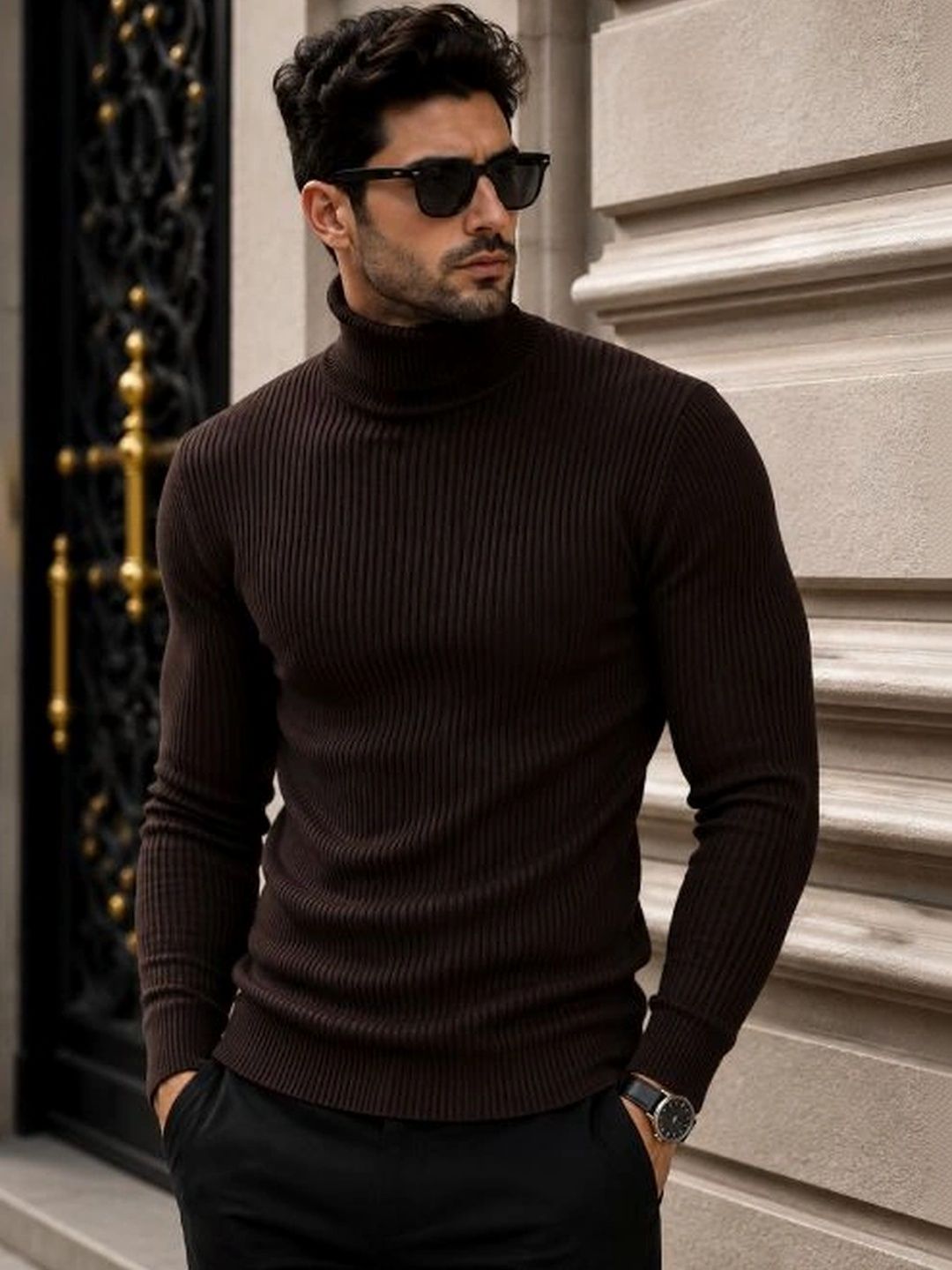 CATBUNNY Men Ribbed Woollen Pullover-picture-57