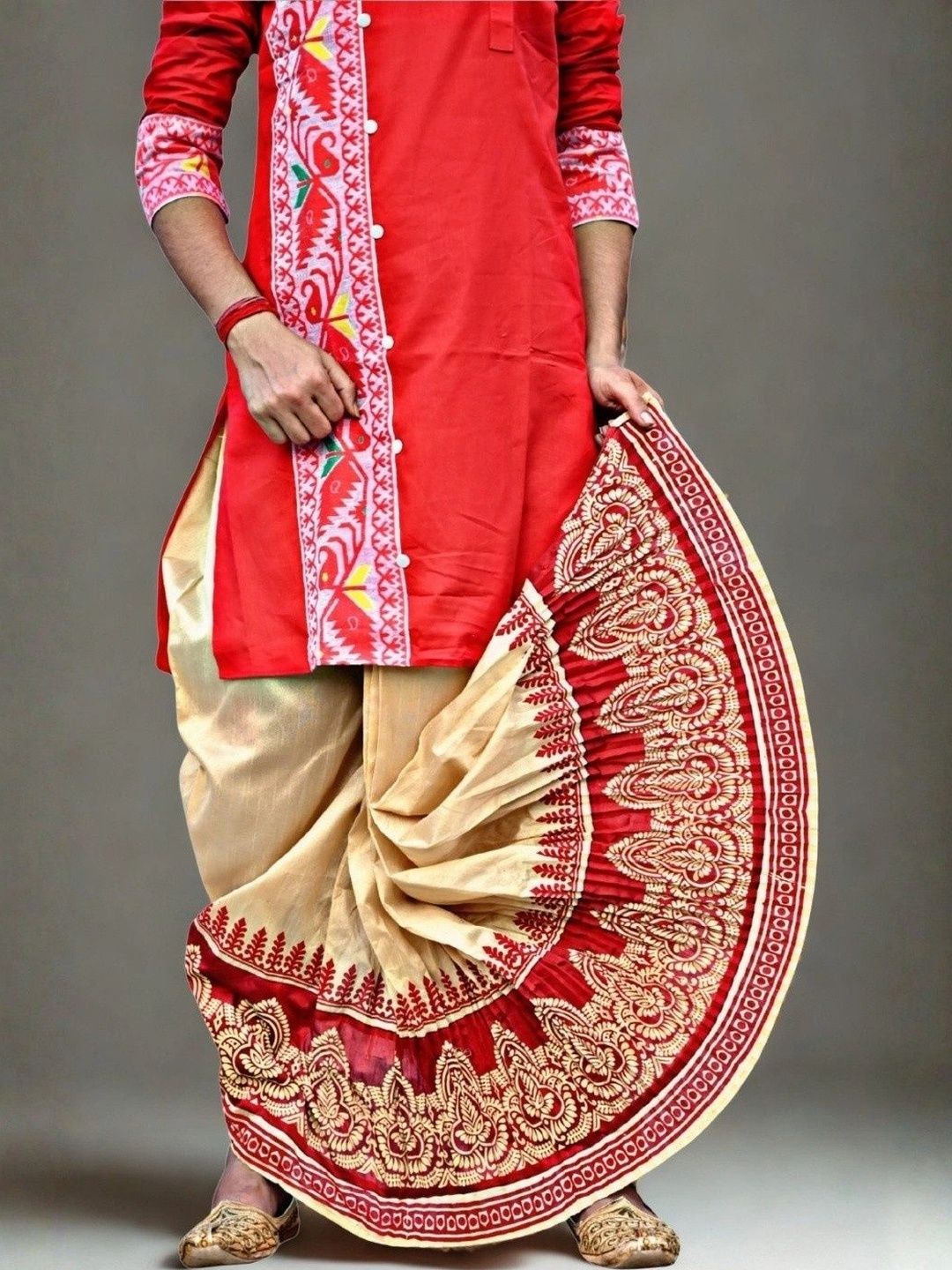 GOURI COLLECTIONS Men Embroidered Silk Dhoti Dhotis-picture-31