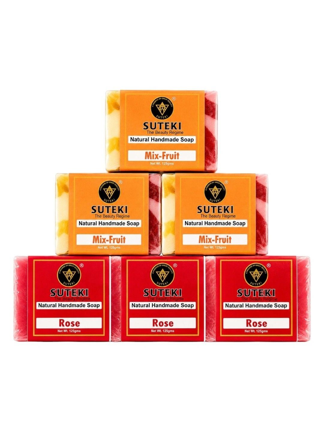 SUTEKI Set Of 6 Mix Fruit & Rose Glycerin Soap - 125 g Each-picture-30