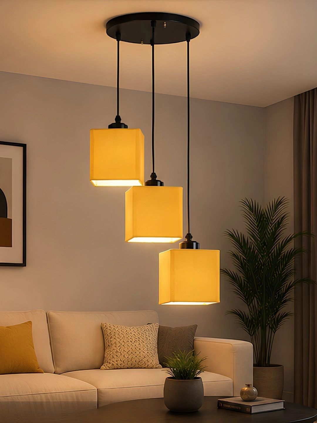 Myntra Elegant Homes Yellow Contemporary Ceiling Lamp-picture-47