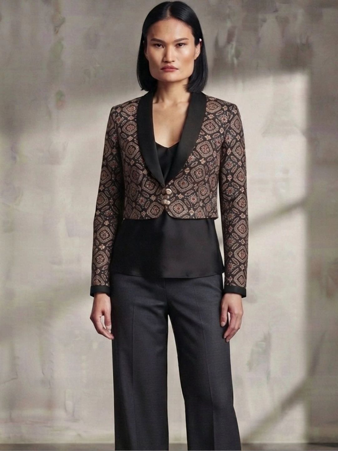 Black In Vogue Women Crop Tailored Jacket-image-47