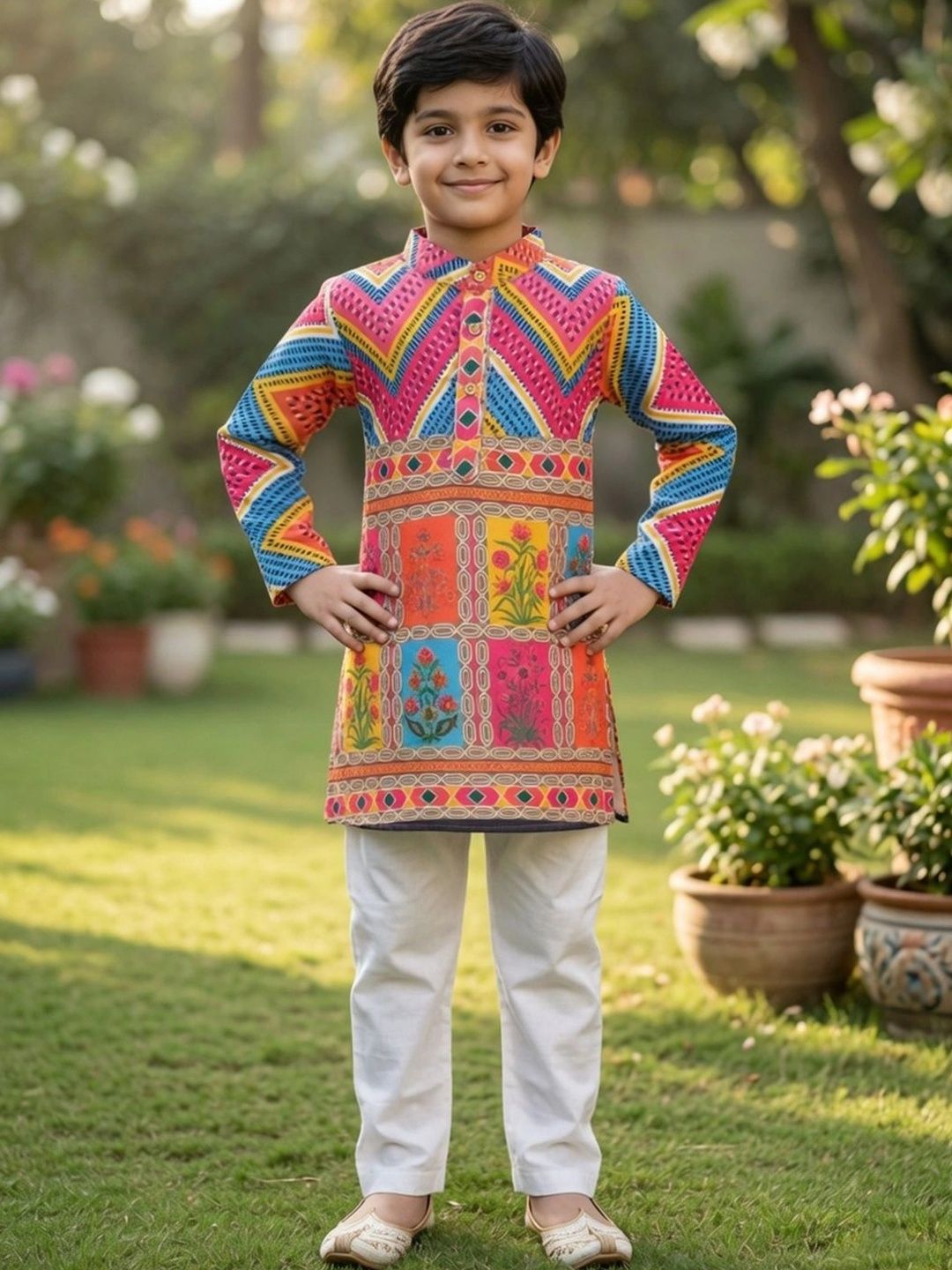 Cutiekins Boys Printed Regular Kurta with Pyjamas-picture-45