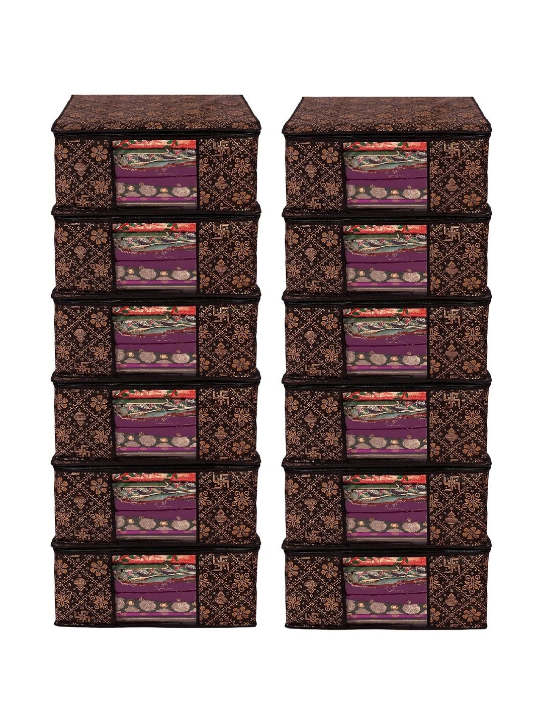 ANKIT INTERNATIONAL Brown Set of 6 Reusable Suit Organiser Organisers-picture-11