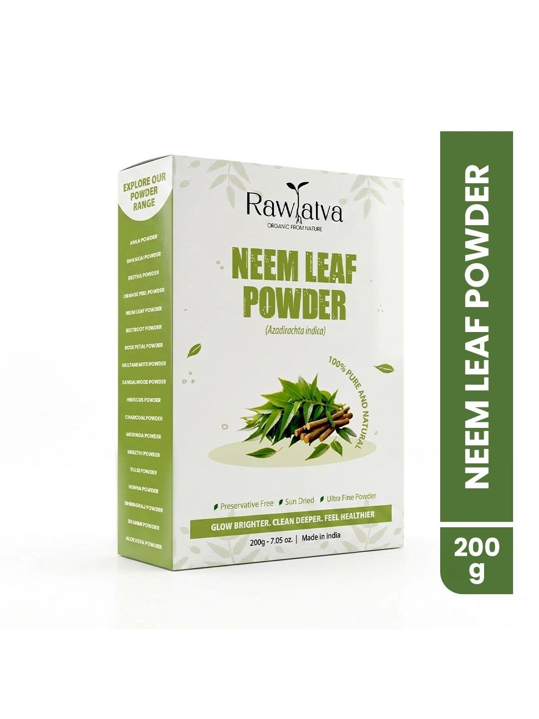 RAWTATVA Neem Face Pack & Hair Care Powder 200 g-image-36