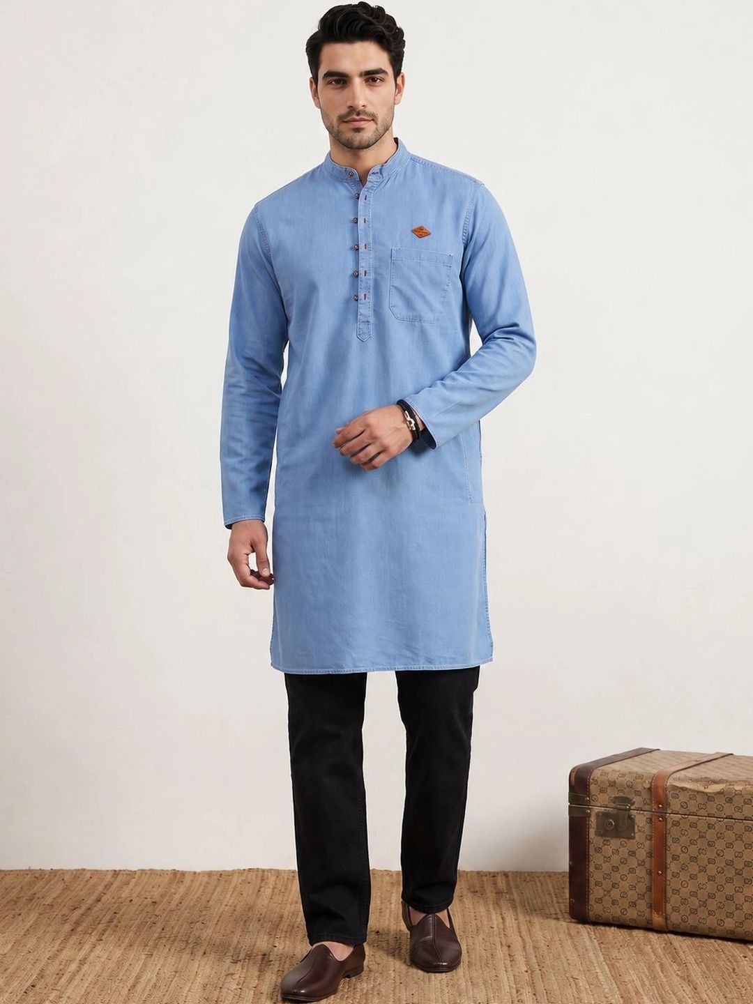 Kuons Men Denim Kurta-picture-34