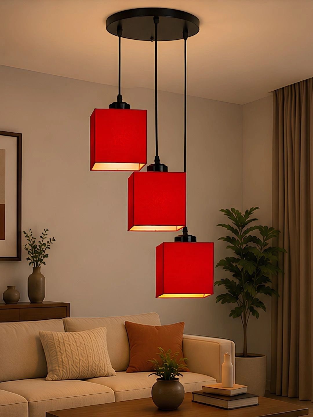 Myntra Elegant Homes Red Contemporary Ceiling Lamp-picture-53