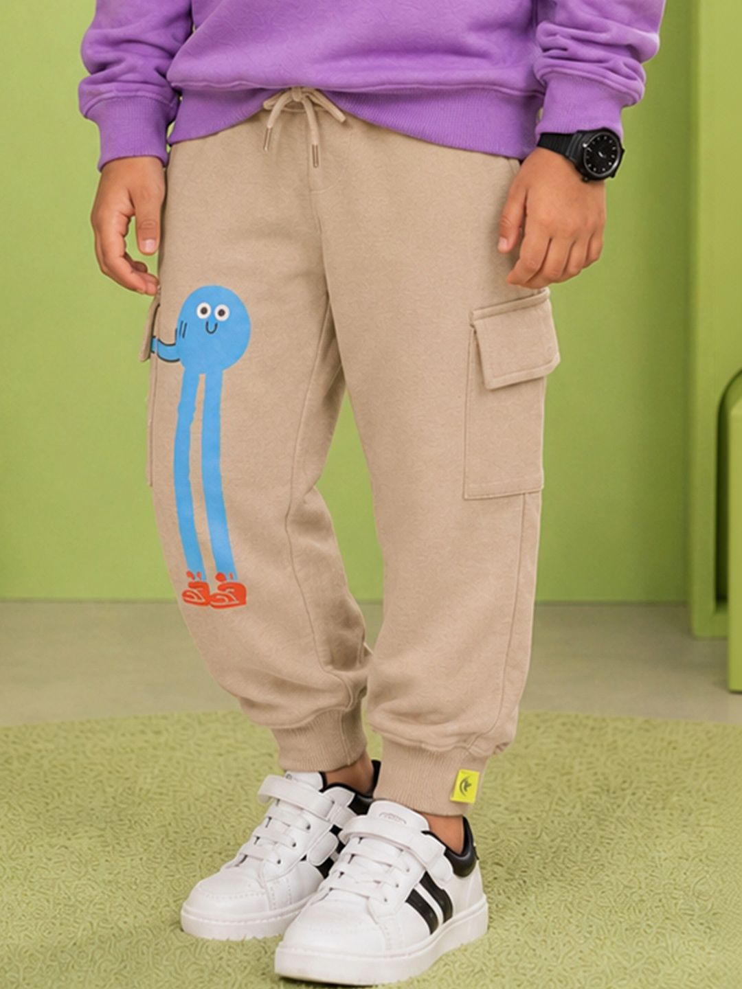 KiddoPanti Boys Regular Fit Graphic Print Joggers-image-1