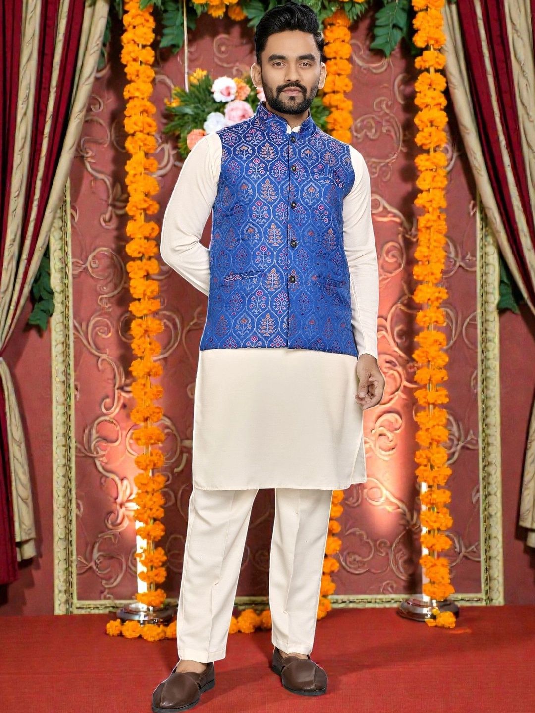 WELL TEX Men Regular Pure Cotton Kurta with Pyjamas-picture-53