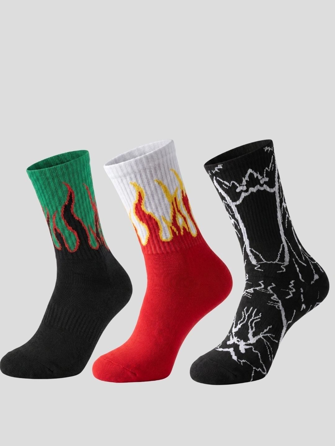 Moda Rapido Men Pack of 3 Cotton Blend Patterned Calf Length Socks-picture-28