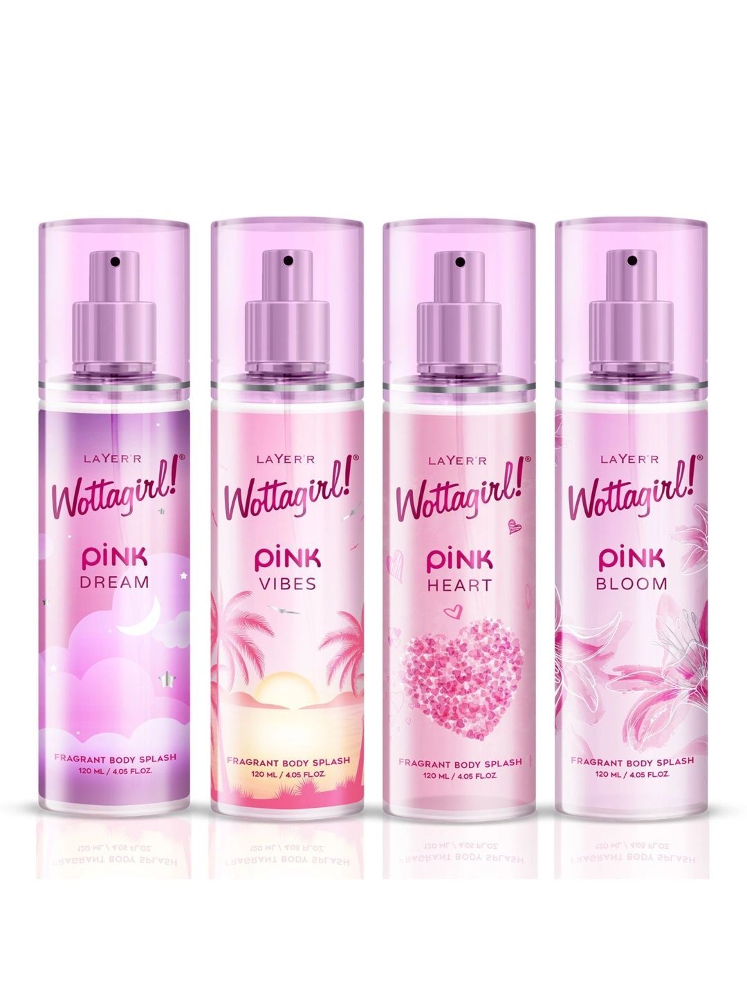 LAYER'R WOTTAGIRL! Women Set Of 4 Pink Heart, Dream, Vibes & Bloom Body Spray -120 ml Each-image-28