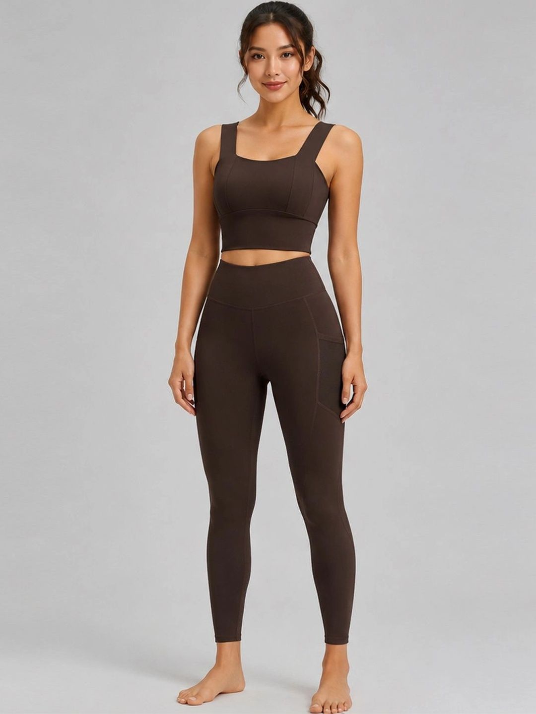 stylecast flex StyleCast Women Flex Square Neck Gym Top With Tights Co-ords-picture-58