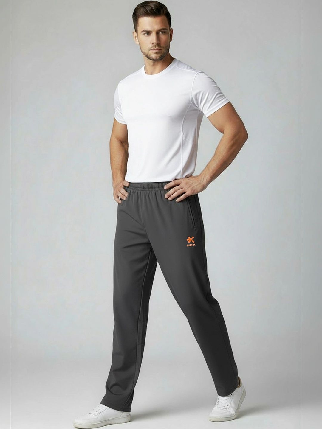 HRX by Hrithik Roshan Men Regular Fit Brand Logo Training Track Pants-picture-38