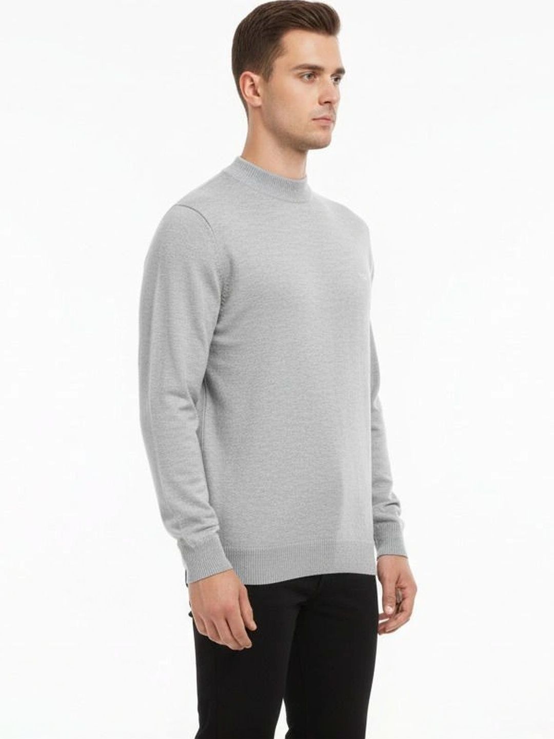 VOMAZO Round Neck Long Sleeves Woollen Sweater Vest-picture-32