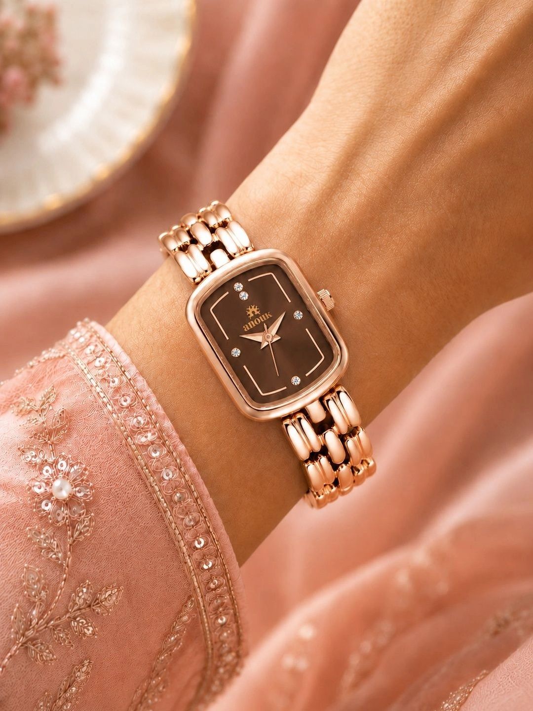 Anouk Women Brass Embellished Dial & Bracelet Style Straps Analogue Watch ANW-059-BR-image-32
