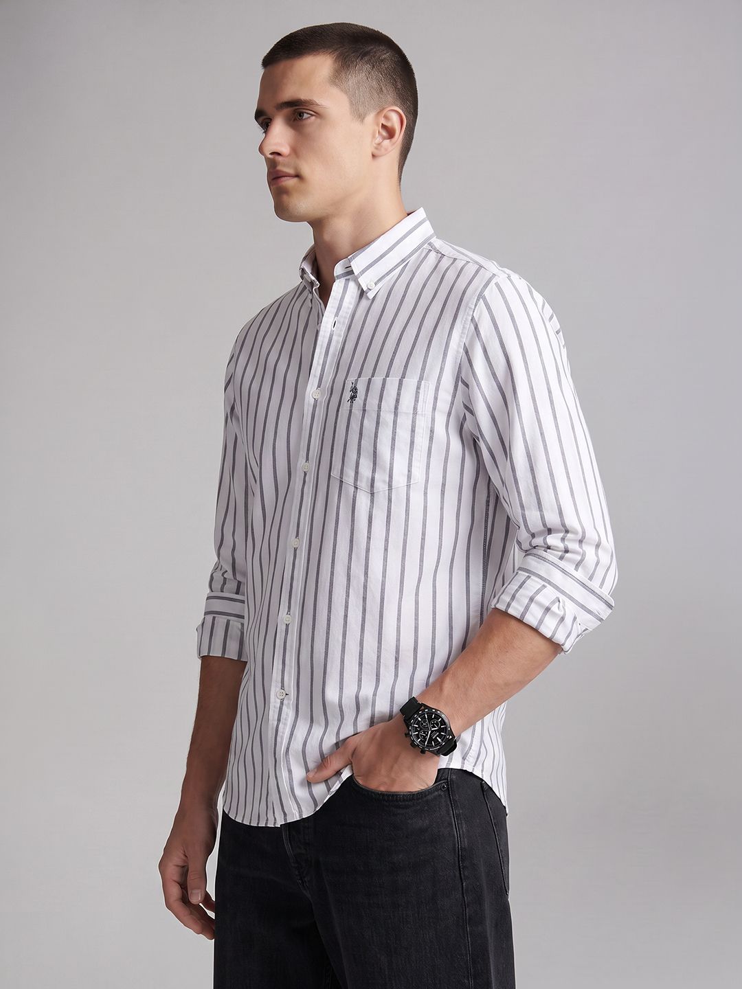 U.S. Polo Assn. Striped Button-Down Casual Shirt-image-1