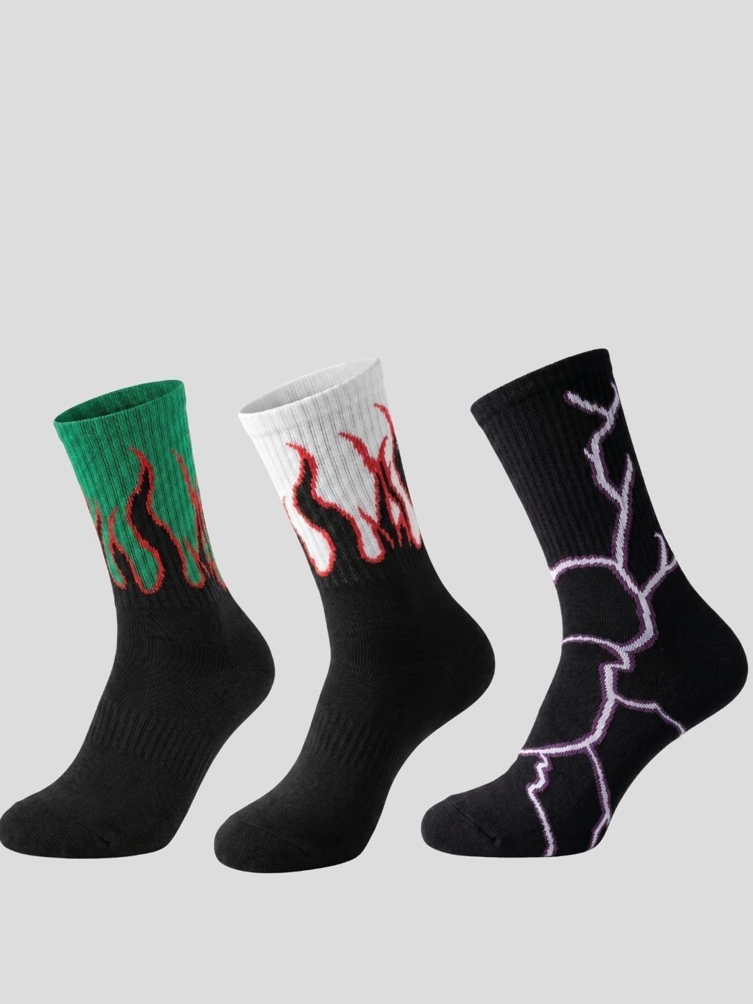 Moda Rapido Men Pack of 3 Cotton Blend Patterned Above Ankle Socks-picture-34