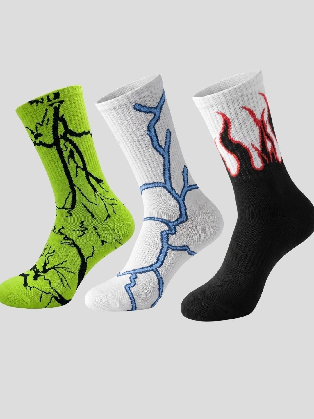 Moda Rapido Men Pack of 3 Cotton Blend Patterned Calf Length Socks-picture-56