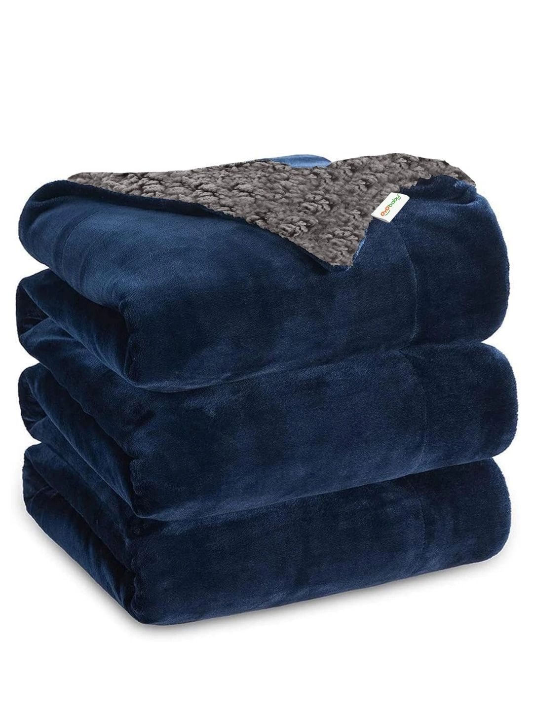 OyO Baby Blue Fleece AC Room 233 GSM Blanket-image-5