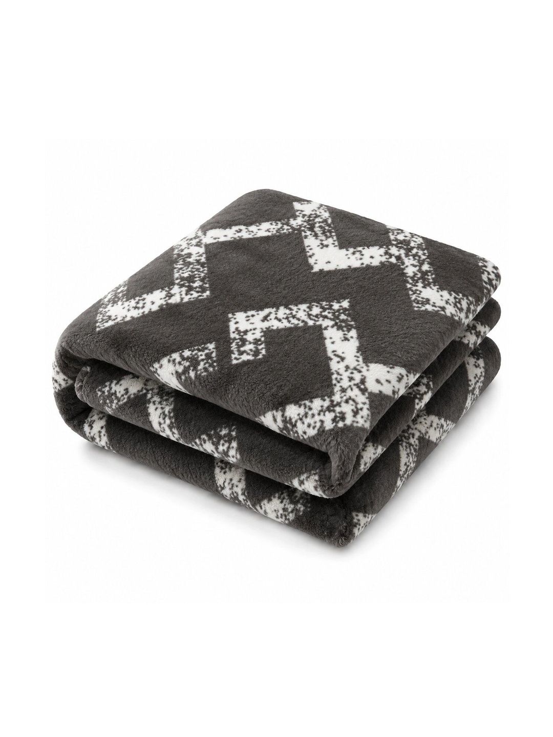 Nivasam Grey & White Geometric Fleece AC Room 300 GSM Blanket-image-46