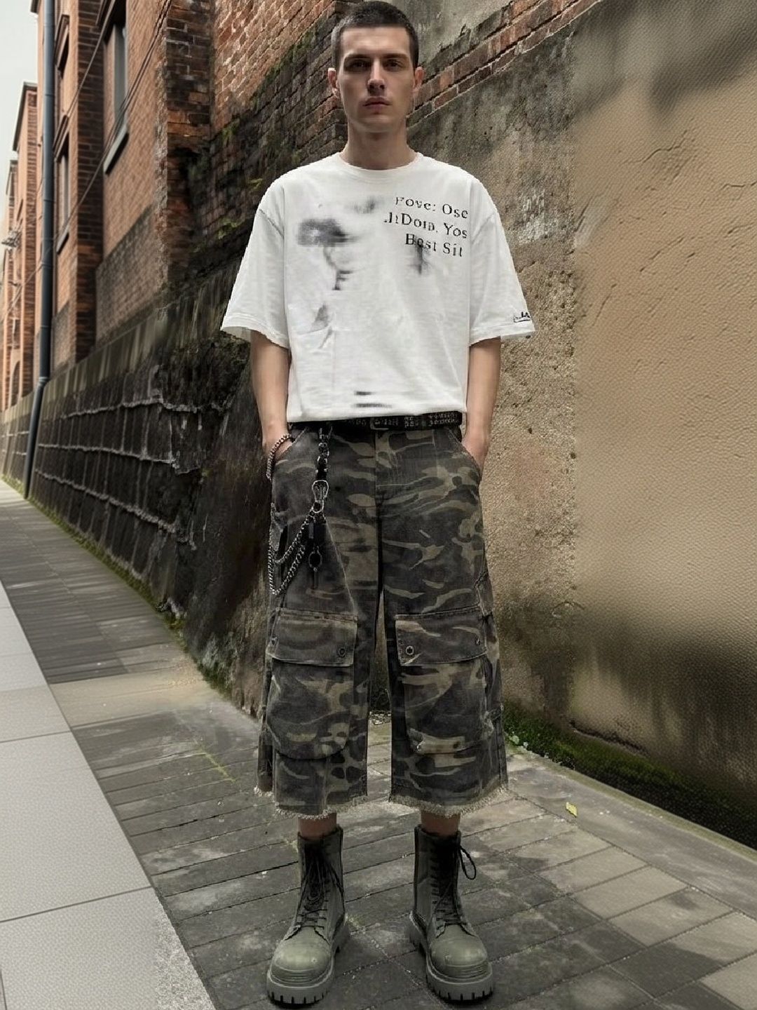 Suo Men Camouflage Printed Cargo Shorts-picture-15