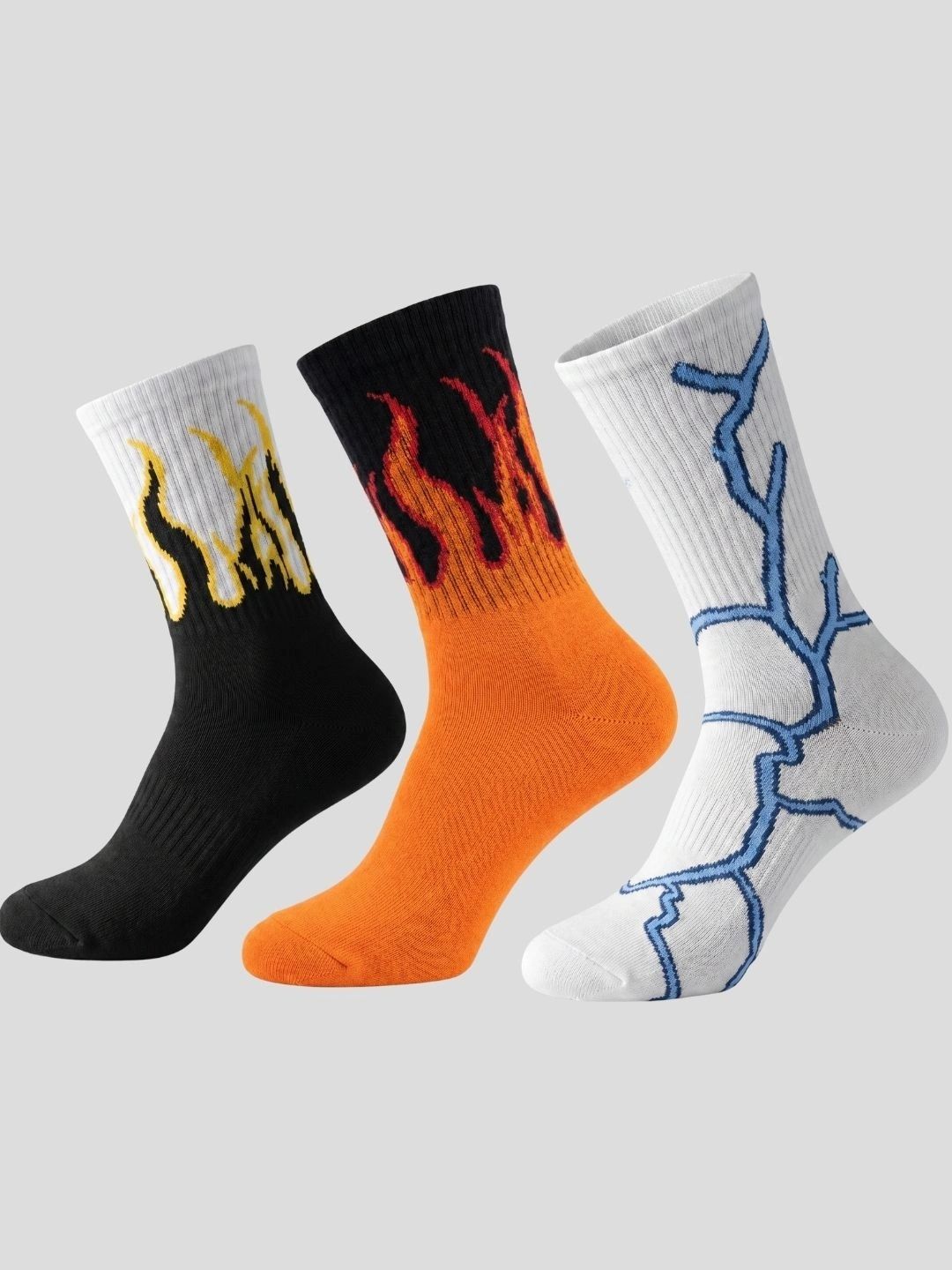 Moda Rapido Men Pack of 3 Cotton Blend Patterned Calf Length Socks-picture-38